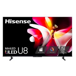 Hisense 100-Inch Class U8 Series Mini-LED ULED 4K UHD Google Smart TV (100U8K) - QLED, 480 Motion Rate, 144Hz Game Mode Pro, Dolby Vision IQ, HDMI 2.1