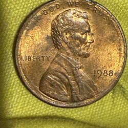 1988 Lincoln Penny – Misaligned Die Strike Error – Rare Collectible!