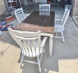 Handmade farmhouse style kitchen table