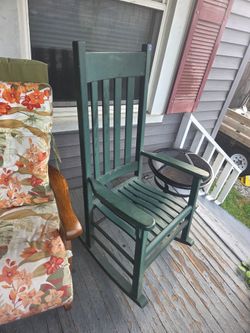 Green rocking chair