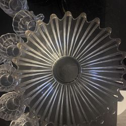 Vintage punch bowl w/12 Glasses