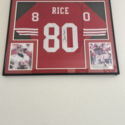 Jerry Rice Framed Jersey With Autograph