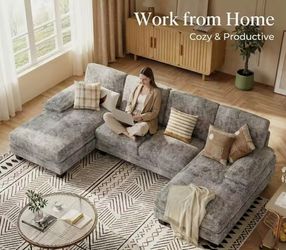 U Shaped gray Couch