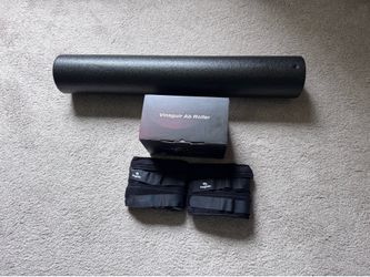 Home Gym Bundle – Ab Roller, Ankle Weights, Foam Roller (Like New)