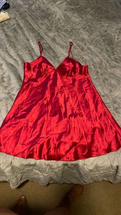 Red Satin Mini Dress with Spaghetti Straps