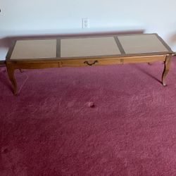 Three piece and table, wood and marble perfect condition Absolutely Beautiful 