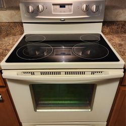 Bisque Whirlpool 30-inch Electric Glass Top Stove 