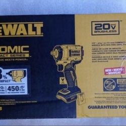 DEWALT 20V BRUSHLESS CORDLESS 3/8" COMPACT IMPACT WRENCH WITH HOG RING ANVIL