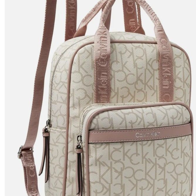 calvin klein pink leather backpack Women's Elaine Signature Key Item Flap Backpack, Brown/Khaki/Luggage Saffiano, One Size : Clothing, Shoes & Jewelry Backpack Luggage Calvin Klein Luggage