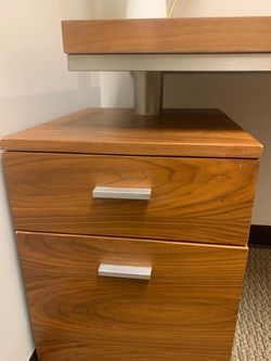 Wood 2-Drawer Pedestal Filing Cabinet