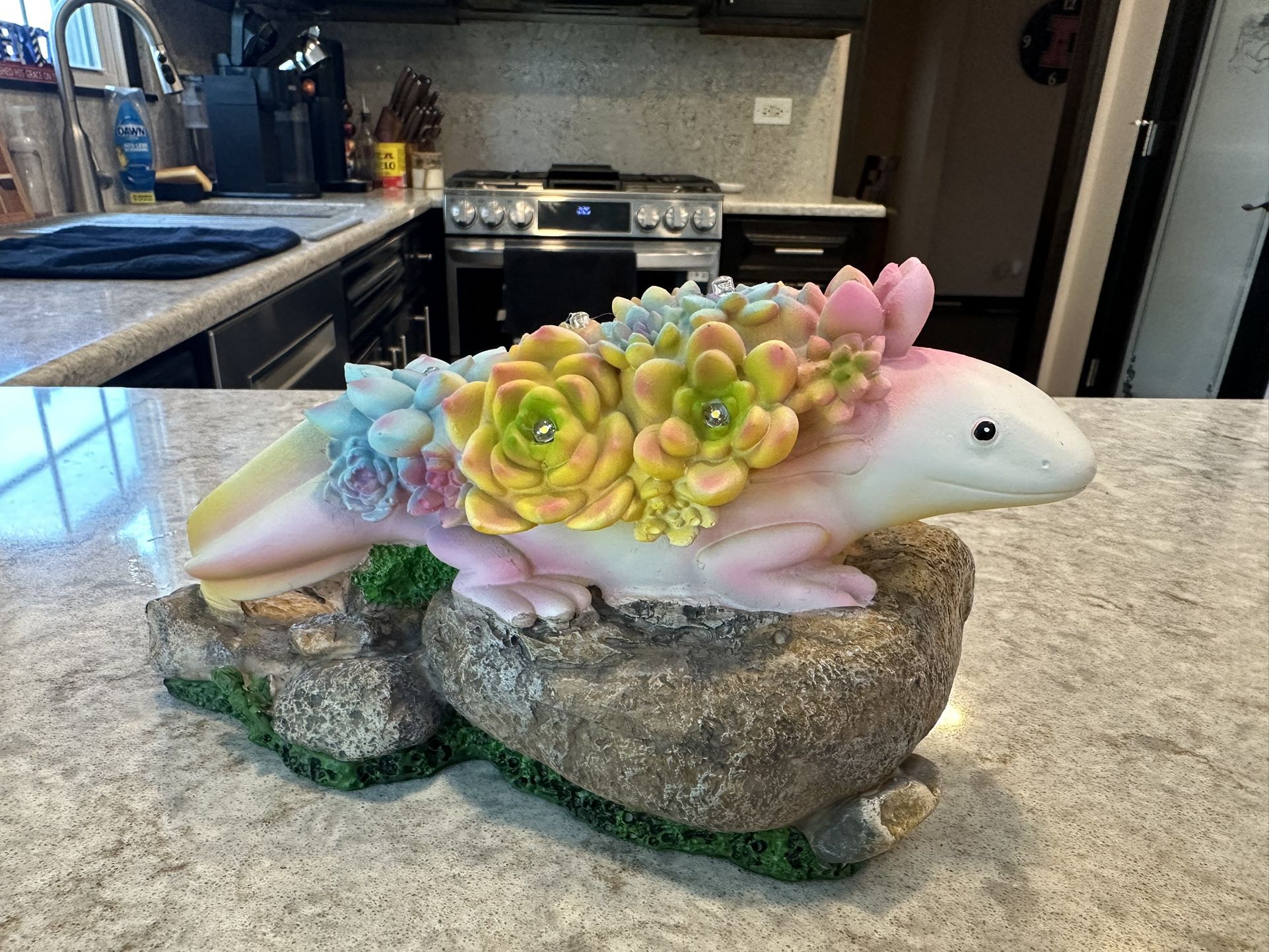 Solar Axolotl Garden Statue β Cute Outdoor Decor w/ LED Lights!