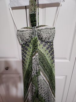 Max & Cleo Green And White Dress