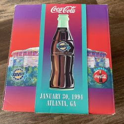 New In original box commemorative box set from Coca-Cola for Super Bowl XXVIII