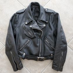  Vintage Brooks Black Leather Jacket - Price Reduction
