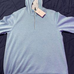 nike, 1/4 zip hoodie, blue, size -Small