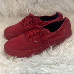 Vans All Red Athletic Shoes Mens Size 6.5 And Women’s Size 8
