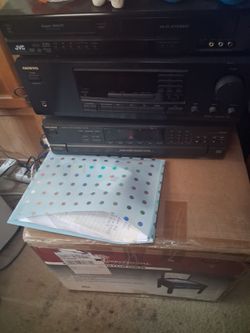 JVC VCR, Onkyo Receiver, Technics CD Changer Stack