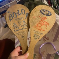 Vintage Paddle Ball Paddles Bo-lo And Fli-back