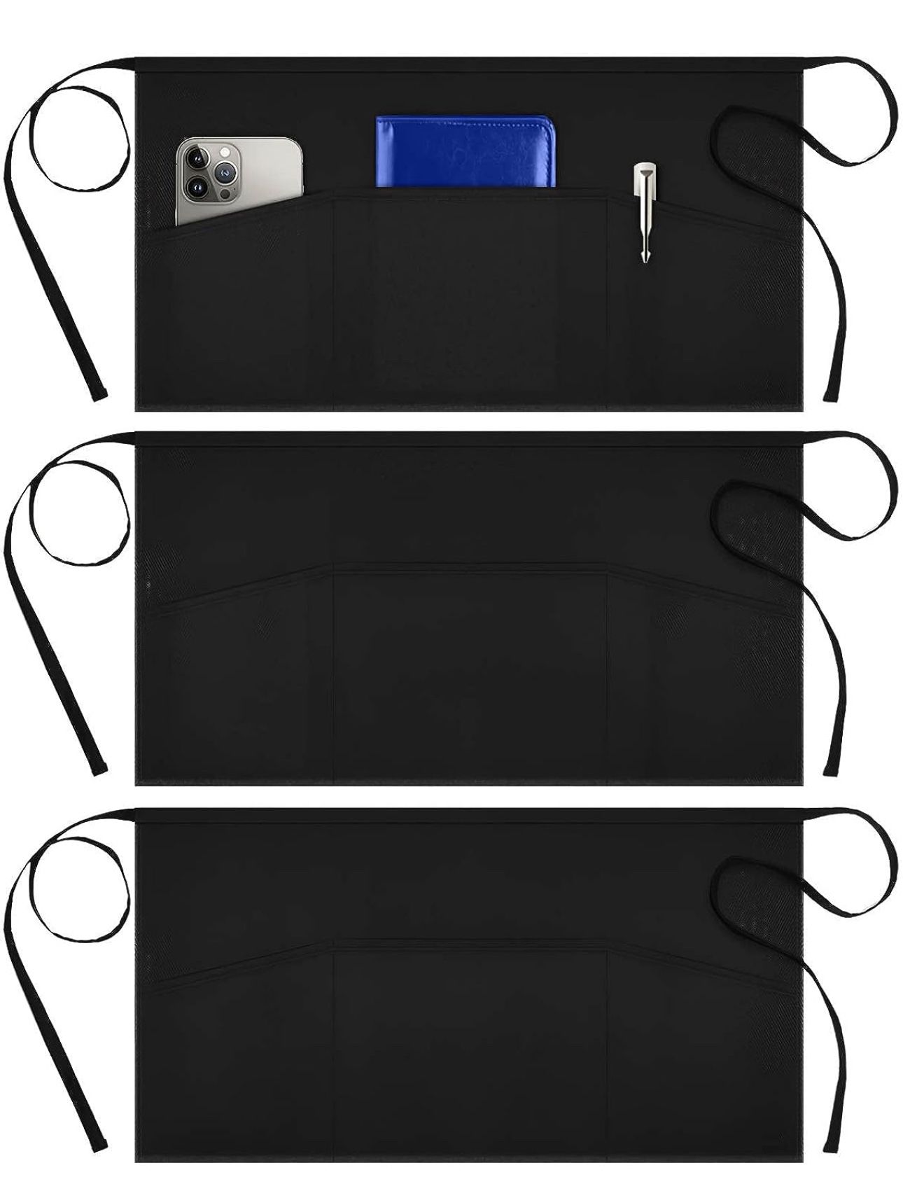 3 Pack Apron 11.5 Inch New For Servers / Waiters Kitchen 