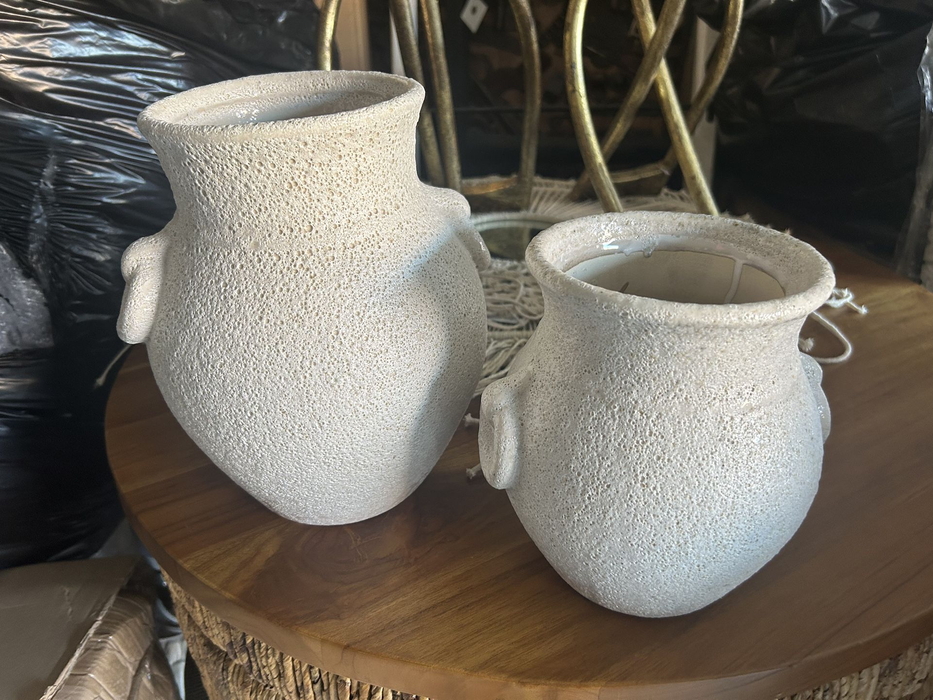 2pc Ceramic Flower Pot Vases 