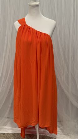 Women's Halston Orange One-Shoulder Maxi Dress