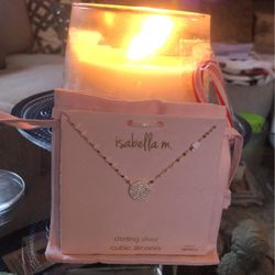 Isabella M. Designer Sterling Silver Cubic Zirconia Necklace 16+2’