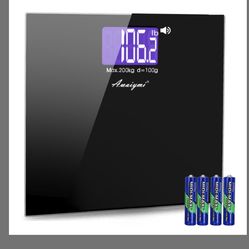 Awaiymi 440 Lb Large LCD Screen Talking Scales For Body Weight,Loud And Clear Voice Talking Scales For Visually Impaired, Talking Bathroom Scale, Incl