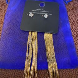 New Gold Plated Tassel Earrings 