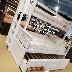 🙋‍♂️Twin Full Triple Bunk Bed Mattresses 👉Furniture Sectional, Queen Bedroom Avail 