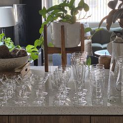 Glasses etched w/ wheat design