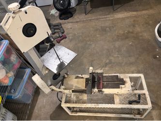 Vintage combination horizontal and vertical band saw