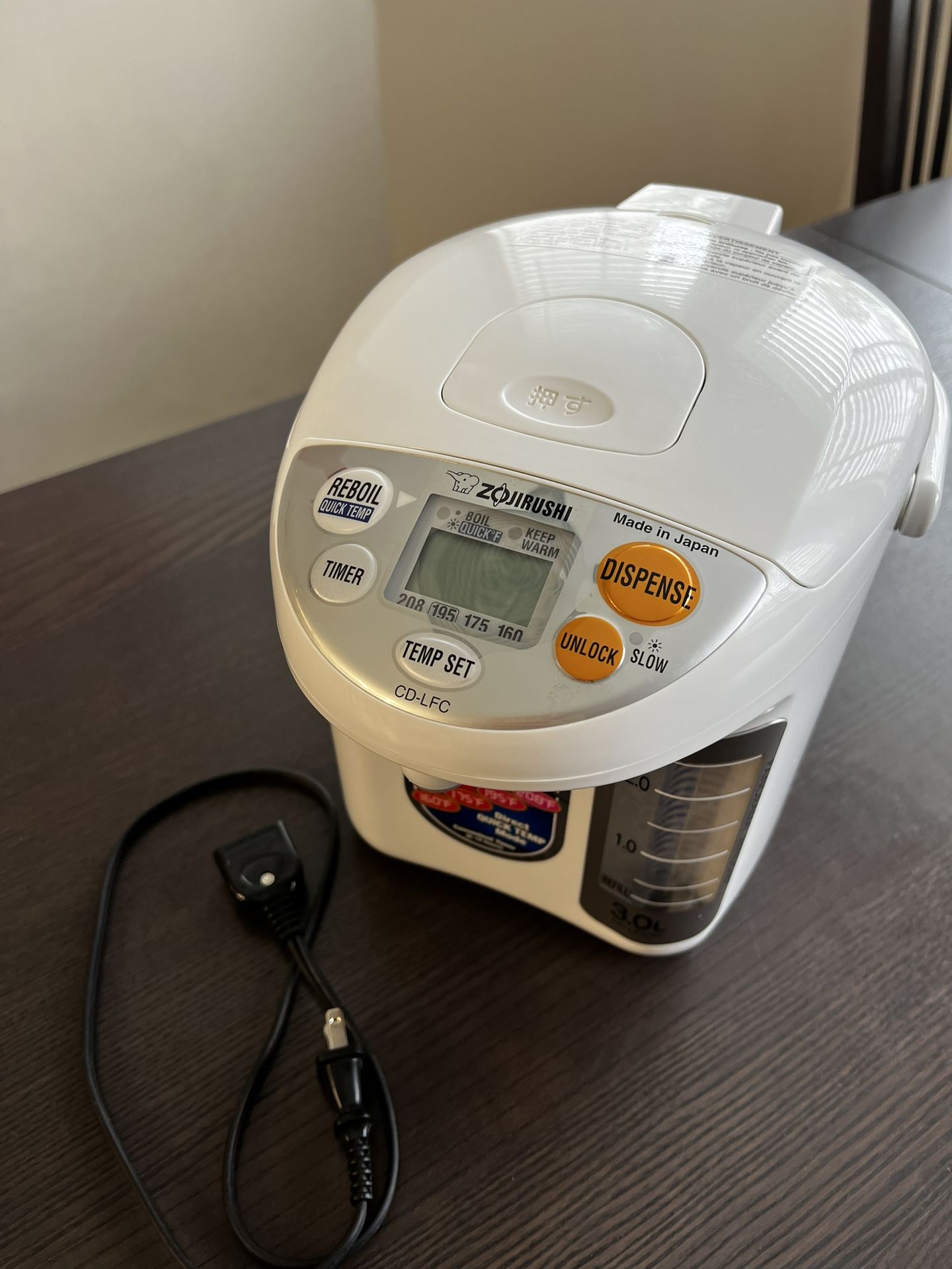 Zojirushi CD-LFC30 Panorama Window Micom Water Boiler and Warmer, 101 oz/3.0 L, White