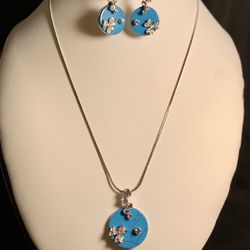 New White Gold Plated Necklace With CZ Stones