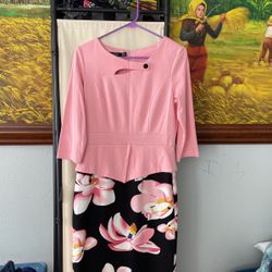 Women’s Large Homeyee Pink Floral Dress - Make Offer 