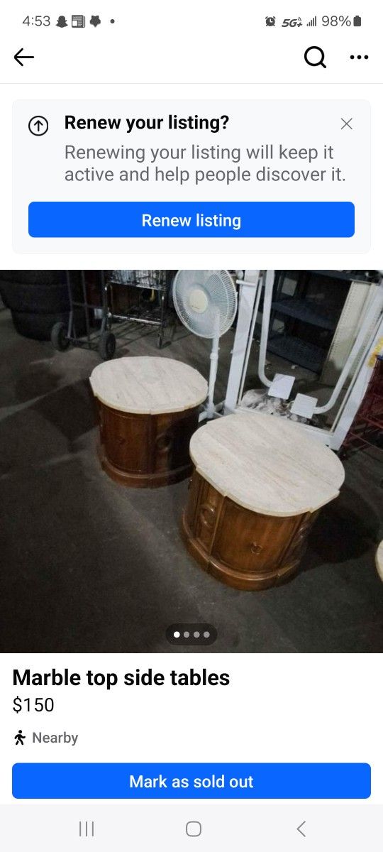 Marble Top Side Tables