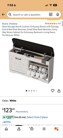 Shoe Storage Bench Cushion, Entryway Bench with Storage, End of Bed Shoe Benches, Small Shoe Rack Benches, Entry Way Shoes Cabinet for Entryway, Bedro