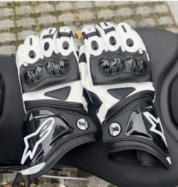 Alpinestars GP Pro Motorcycle Gloves – Black and White