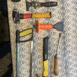 Assorted Hand Tools (hammer, Saw, Chisel)