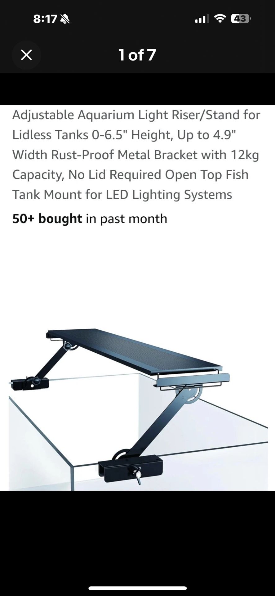 NEW! DONGWUZHIDAO Aquarium Light Riser 0-6.5 Inch High Adjustment Fish Tank LED