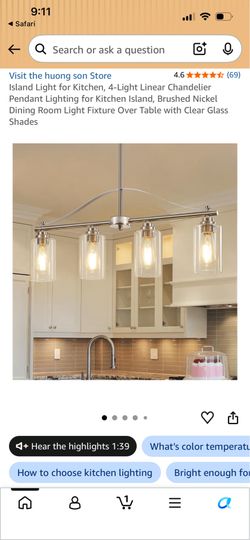 4 light linear chandelier