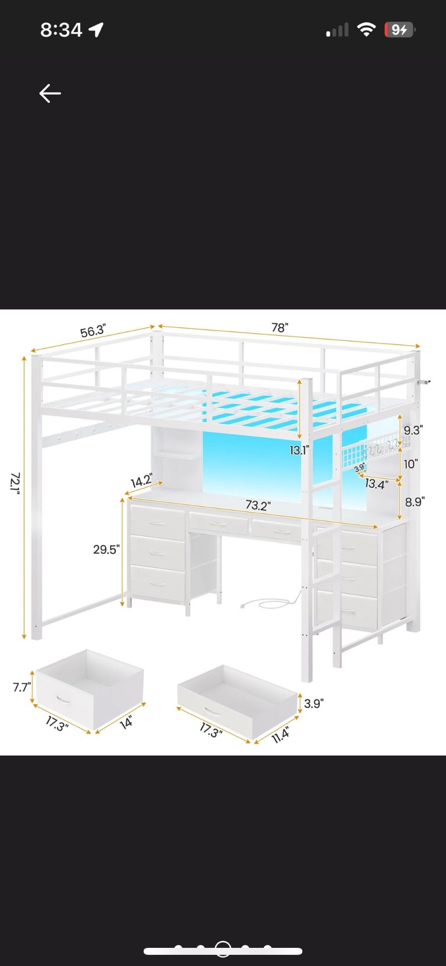 Best Offer For Loft Bed With Desk. Pick Up Asap In Sunset Park Bklyn.