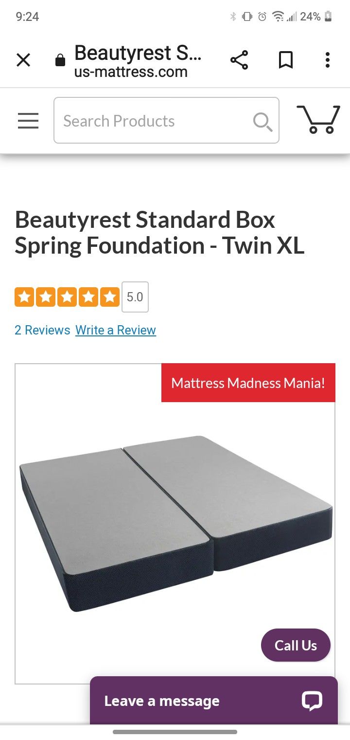 Beautyrest Standard Box Spring / foundation Twin Size XL