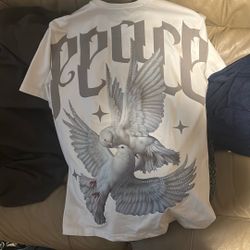 Size Small Roku Studio Mens Peace Crew Neck T-Shirt RK1481538 White