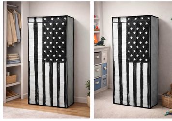 Portable shoes rack 24 pairswith American Flag Print