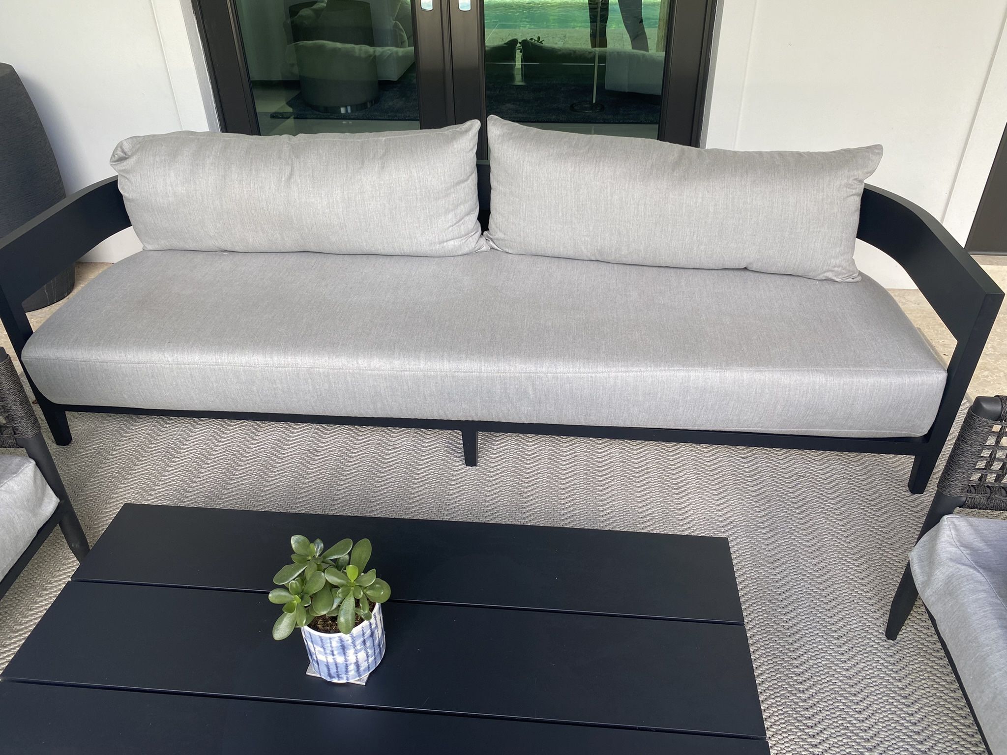 94” Balmain Aluminum Sofa With Cushion