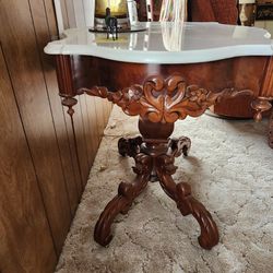 1800s Antique Marble Top Table