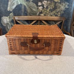 Picnic Basket With Dishes 