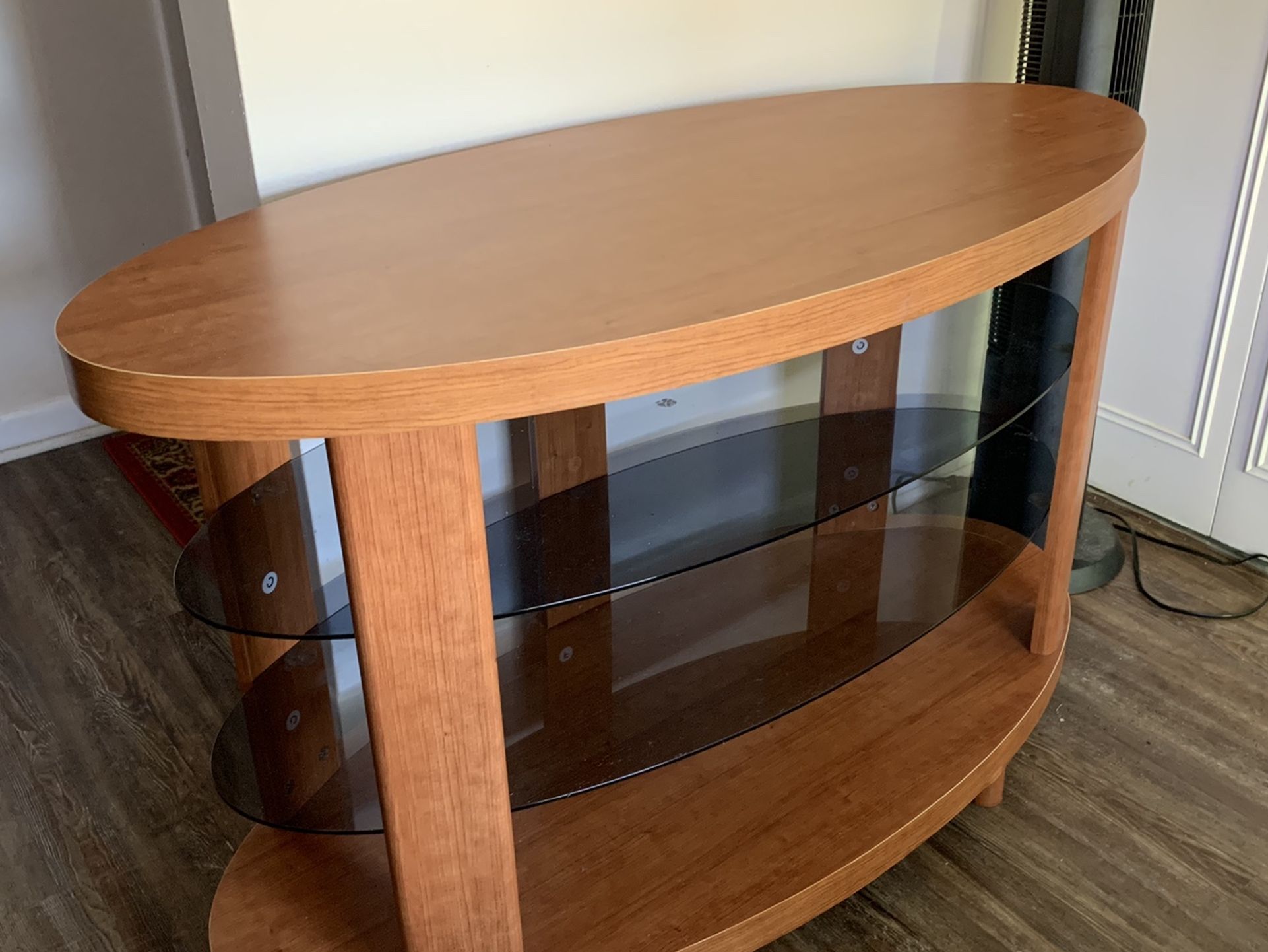 TV Entertainment Stand In A Honey Color