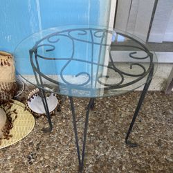 Glass / Wrought Iron Mini Table