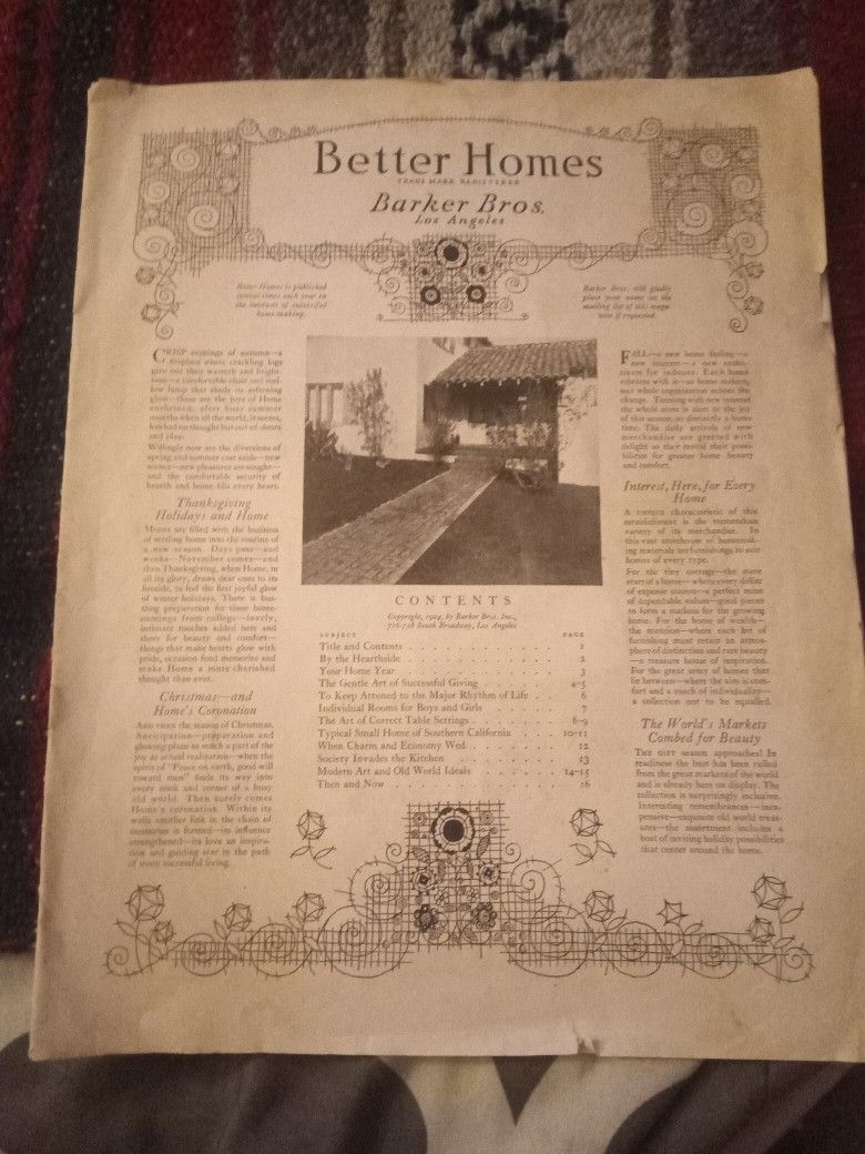 Better Homes Original Magazine By Barker Bros.